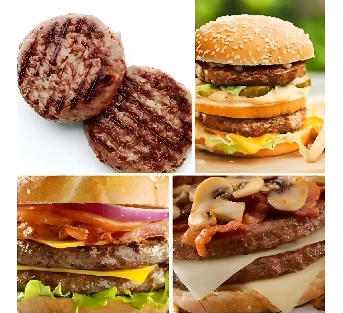 Prensa Para Hamburguesas Molde Antiadherente Asado Parrilla Color Aluminio - imagen 4