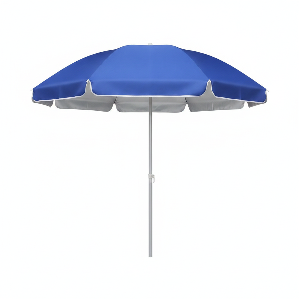 Quitasol sombrilla 120cm azul filtro UV impermeable vista frontal fondo blanco