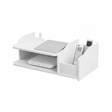 Rack organizador router controles 2 niveles blanco 40cm vista frontal
