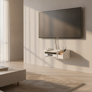 Estante organizador router living chileno moderno instalado en pared