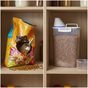 Contenedor comida perro plástico transparente cocina hogar chileno