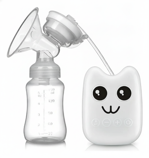 Extractor leche eléctrico portátil USB con mamadera 150ml vista frontal
