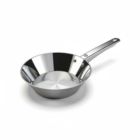 Sartén acero inoxidable 24 cm Wens vista frontal fondo blanco