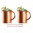 Set 2 mugs Moscow Mule acero inoxidable cobre 430ml vista frontal producto