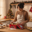 Caja metálica navideña galletas cocina chilena temporada festiva