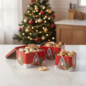 Cajas navidenas metalicas galletas cocina chilena navidad mesa
