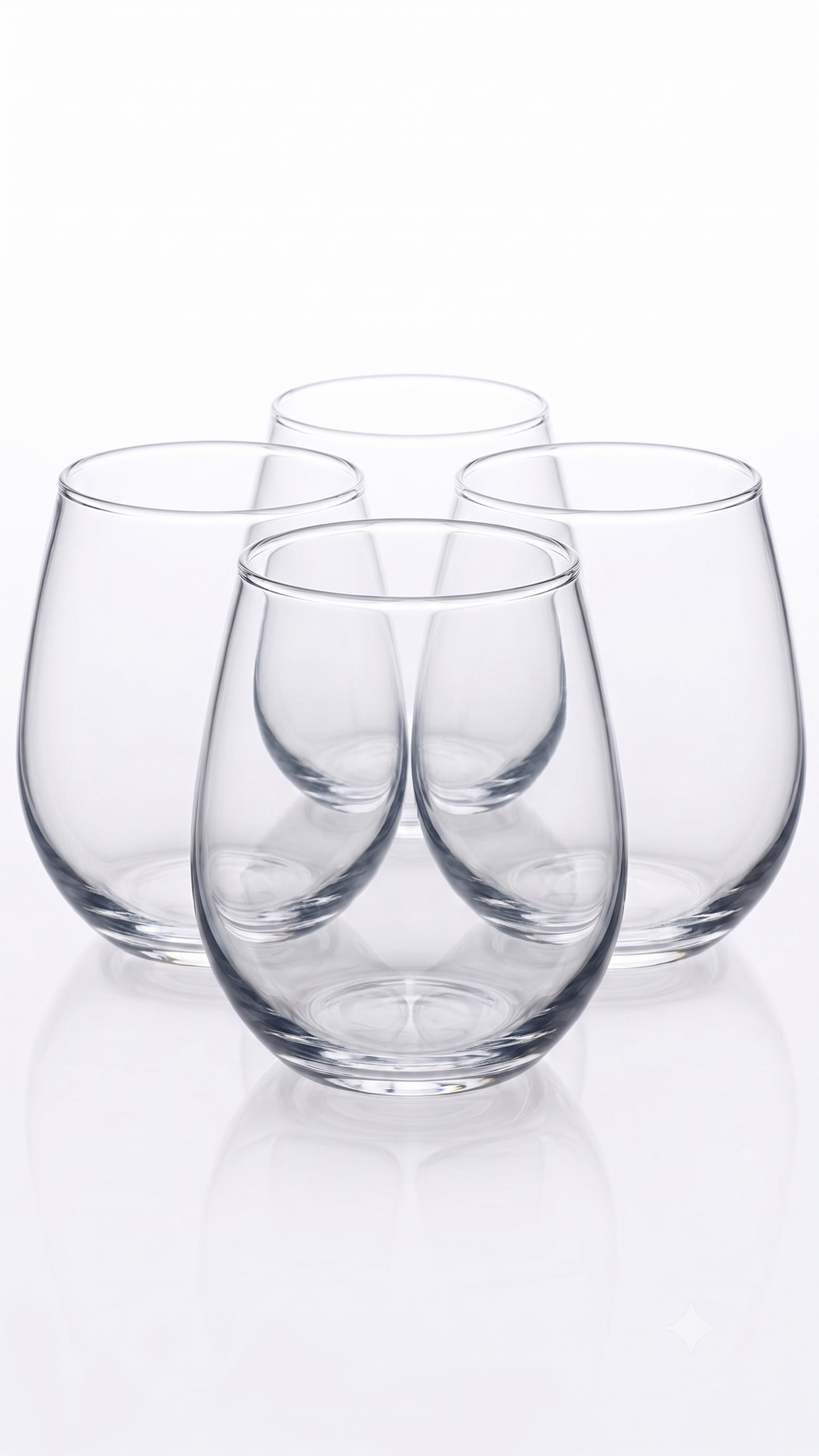 Set 4 vasos gin tonic stemless Glasso 480ml fondo blanco vista frontal
