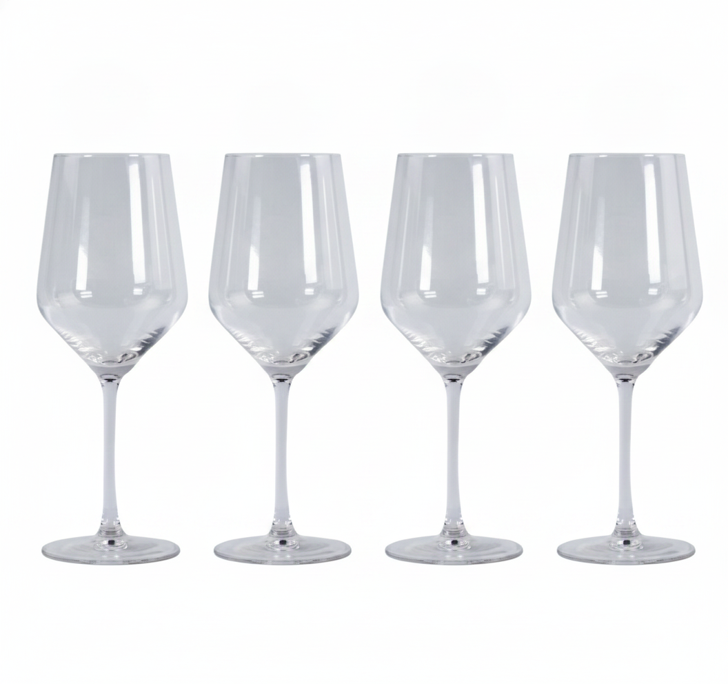 Set 4 copas vino vidrio Glasso Ginebra 510cc vista frontal fondo blanco