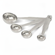 Set cucharas medidoras acero inoxidable 4 piezas 5 10 15 20mL vista frontal