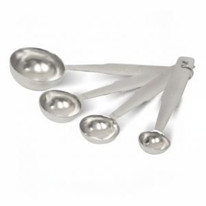 Set cucharas medidoras acero inoxidable 4 piezas 5 10 15 20mL vista frontal