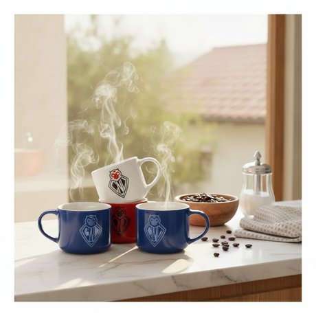 Tazones ceramica U de Chile coleccion en quincho asado chileno ambiente familiar