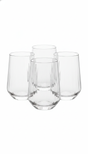 Set 4 vasos vidrio acanalado Zaphire Glasso vista frontal fondo blanco