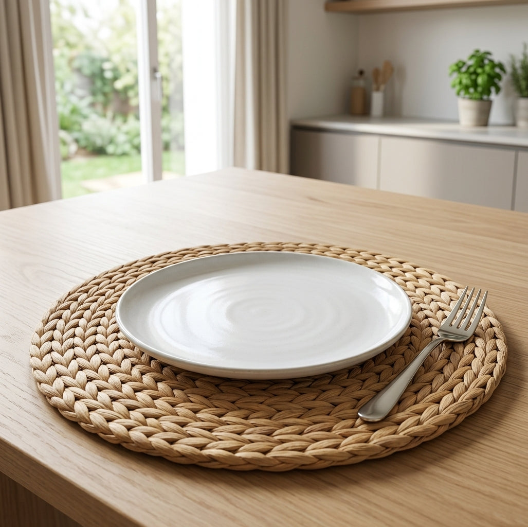 Individuales rattan yute mesa quincho asado chileno familiar