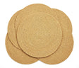 Set 6 individuales redondos rattan yute 35cm vista frontal fondo blanco
