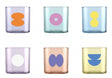 Set 6 vasos bajos Cristar colores pastel 392mL vidrio vista frontal fondo blanco