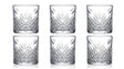 Set 6 vasos bajos whisky cristal tallado Hausmann 340mL vista frontal fondo blanco
