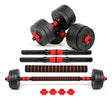 Set mancuernas ajustables 20kg barra unible negro rojo vista frontal hero