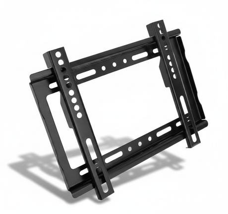 Soporte TV pared fijo negro VESA 200x200 vista frontal fondo blanco