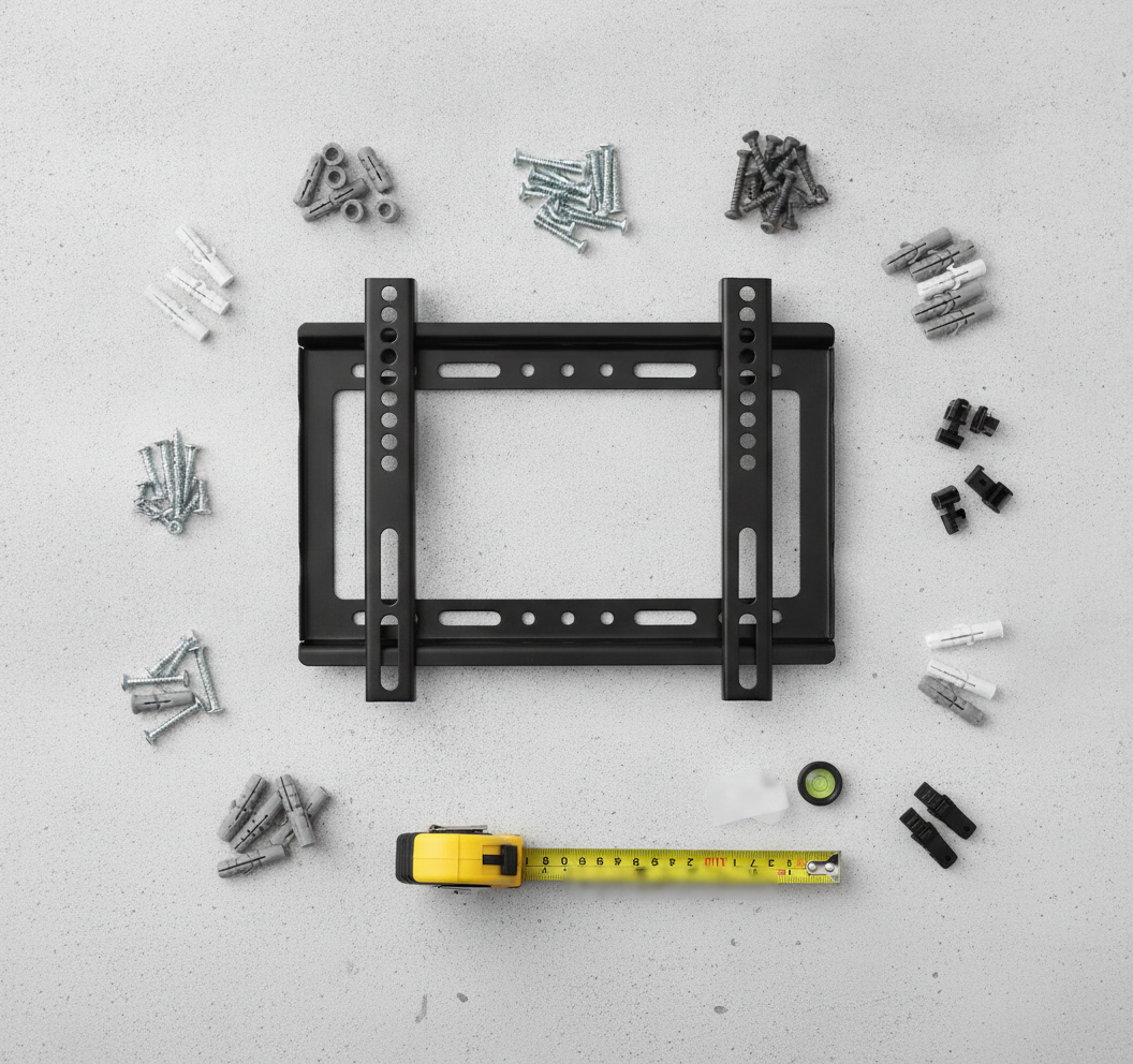 Base para TV monitor fijo pared oficina hogar chileno luz natural