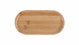 Tabla de picoteo ovalada madera bambú 44cm fondo blanco vista frontal