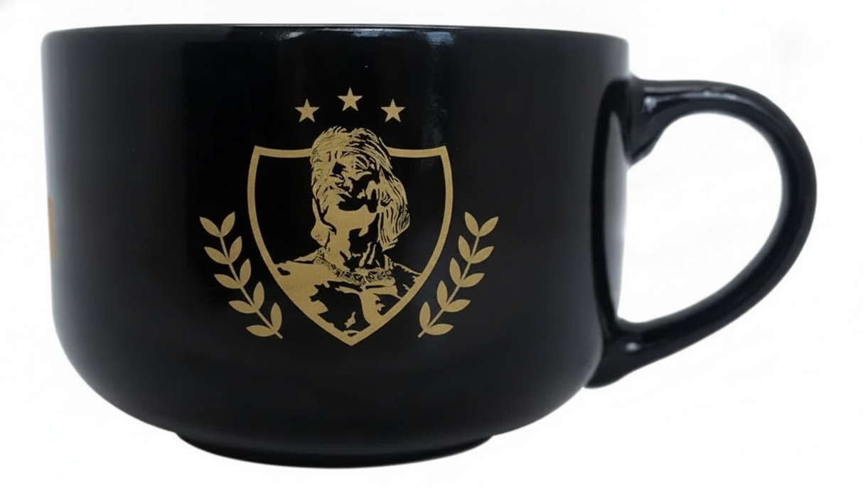 Tazón gigante Colo Colo Centenario cerámica negra 520ml vista frontal fondo blanco