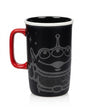 Tazón Disney Toy Story Alien 550ml negro con asa roja vista frontal