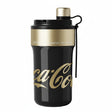 Termo Coca-Cola Germ Paipai 650ml negro dorado acero inoxidable vista frontal oficial