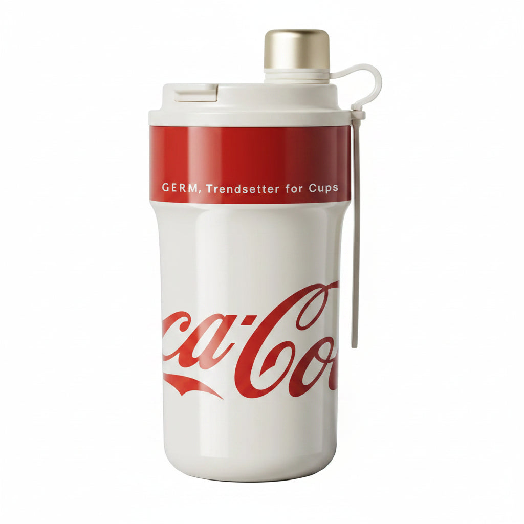 Termo Coca-Cola Germ Paipai 650ml blanco rojo vista frontal fondo blanco
