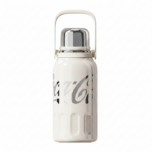 Termo Coca-Cola Germ 1200ml blanco plateado tapa domo vista frontal oficial