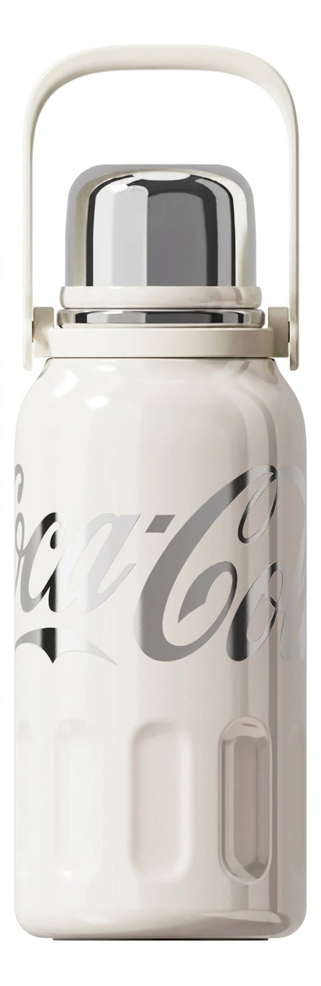 Termo Coca-Cola Germ 1200ml blanco plateado tapa domo vista frontal oficial