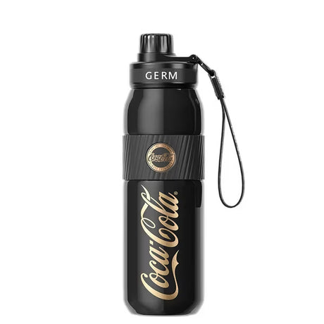 Termo deportivo Coca-Cola Germ 580ml acero inox negro dorado vista frontal