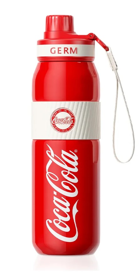 Termo deportivo Coca-Cola Germ 580ml acero inoxidable rojo vista frontal