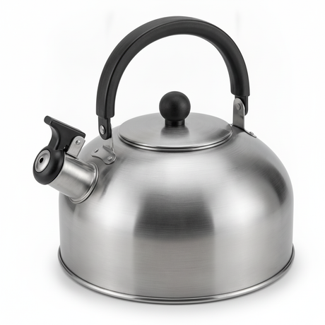 Tetera acero inoxidable 2 litros gris hervidor cocina vista frontal producto