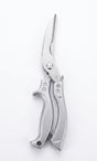 Tijeras cocina acero inoxidable fondo blanco vista frontal profesional