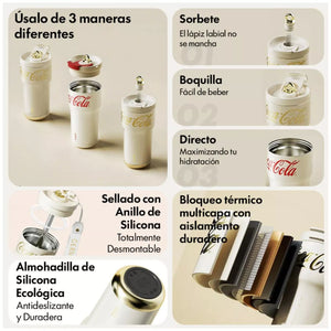 Mug térmico vintage Coca Cola cocina moderna chilena mármol luz natural