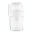 Vaso ensalada portatil hermetico doble capa 1070ml vista frontal blanco