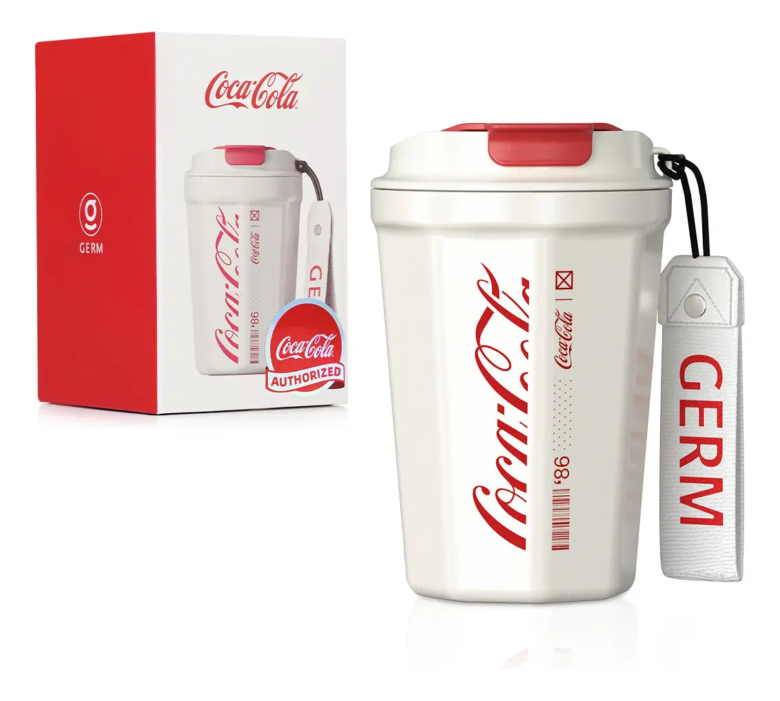 Vaso térmico Diamond Coca Cola GERM 390ml blanco rojo vista frontal