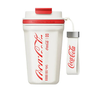 Vaso térmico Coca-Cola GERM 550ml acero inoxidable blanco rojo vista frontal
