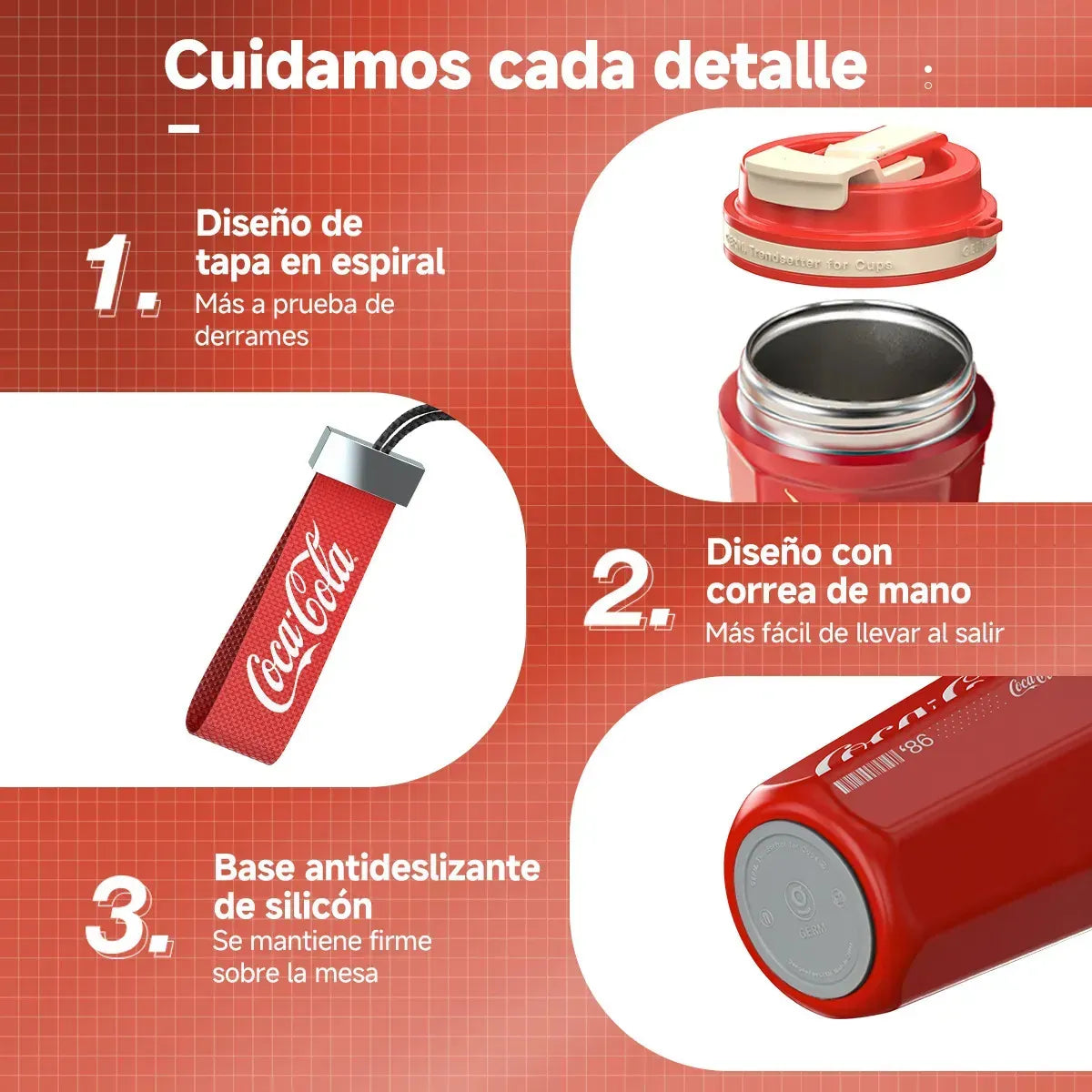 Termo Coca-Cola GERM 550ml en asado chileno al aire libre mesa madera