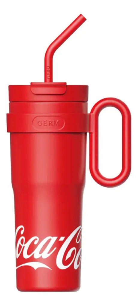 Vaso térmico Coca-Cola Germ Mega Tumbler 1100ml rojo fondo blanco vista frontal