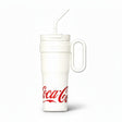 Vaso térmico Coca-Cola Germ Mega Tumbler 1100ml blanco con bombilla vista frontal