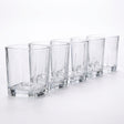 Vaso whisky vidrio cuadrado 295mL fondo blanco vista frontal