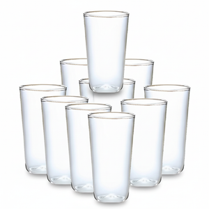 Pack 10 vasos acrílico transparente 300mL coctel piscola vista frontal