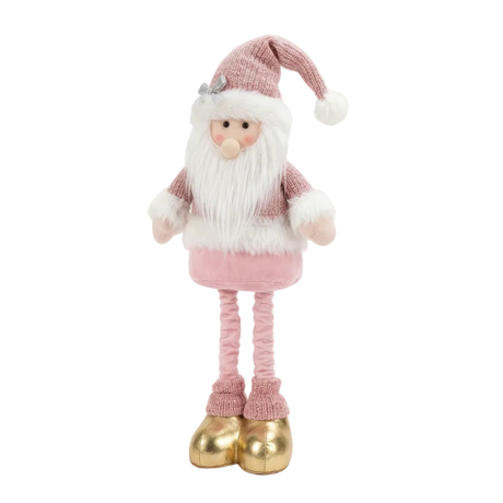 Viejito pascuero rosado patas extensibles 60 cm vista frontal fondo blanco