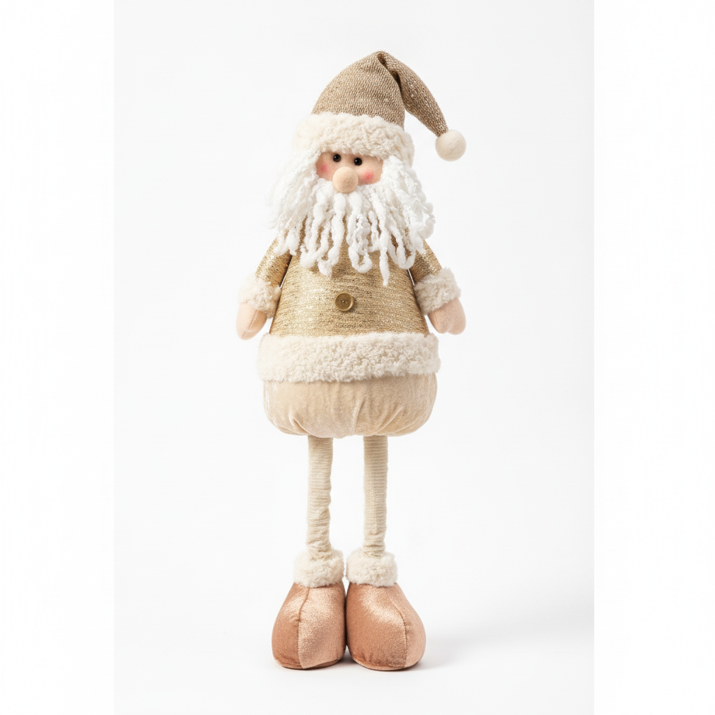 Viejito Pascuero dorado patas extensibles 65cm vista frontal fondo blanco